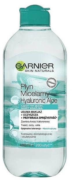 AGUA MICELLAR GARNIER HYALURONICO ACID + ALOE 400 ML 