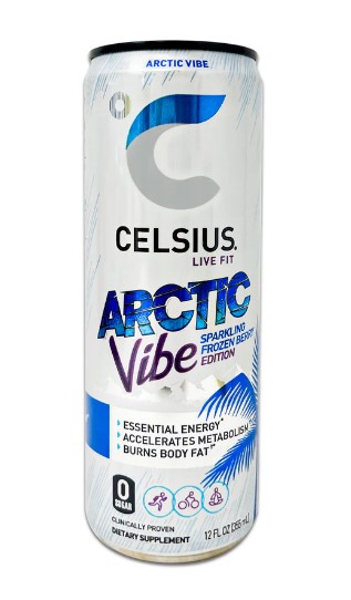 AGUA CELSIUS SABORIZADA ARTIC VIBE 355 ML.
