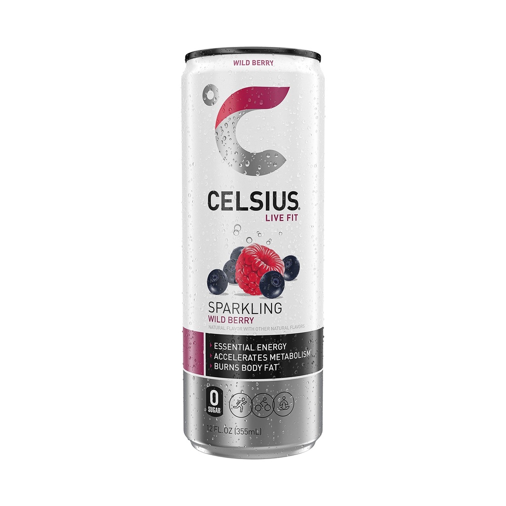 AGUA CELSIUS SPARKLING WILD BERRY 355 ML