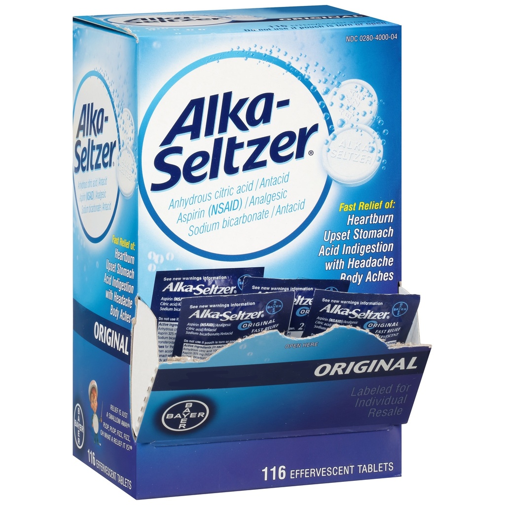 ANTIACIDO ALKA SELTZER 116 EFFERVESCENT TABLETS