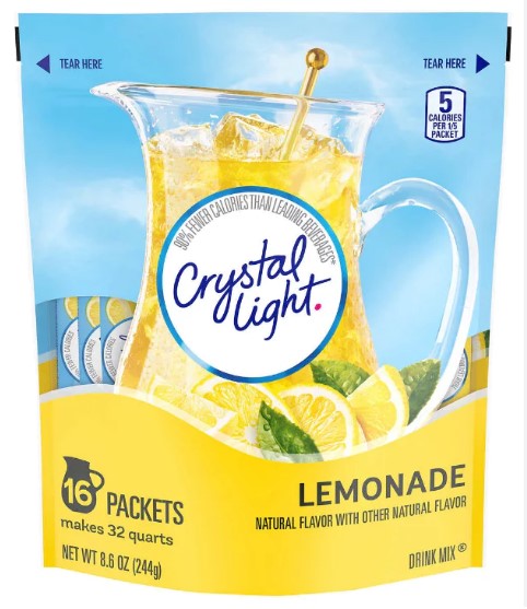 BEBIDA CRYSTAL LIGHT LEMONADE FLAVOR 16 PACKETS 244 GR