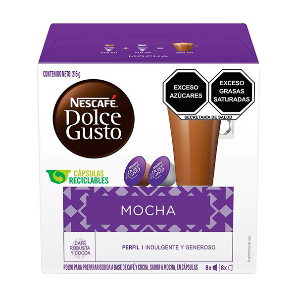 CAPSULAS DE CAFE DOLCE GUSTO MOCHA 16 CAPS 216 GR