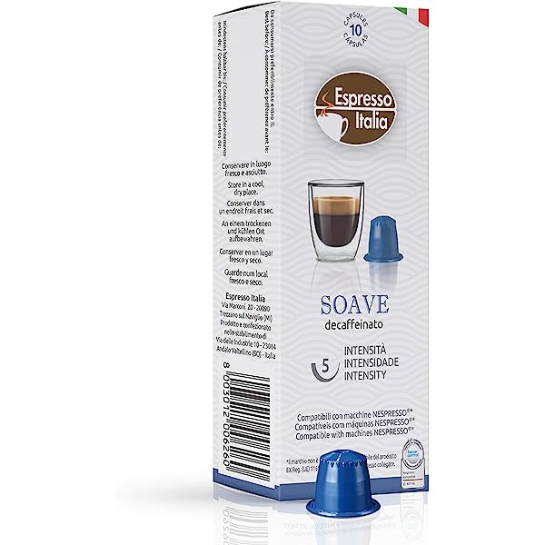 CAPSULAS DE CAFE ESPRESSO ITALIA NESPRESSO SOAVE DECAFFEINATO 10 CAPS