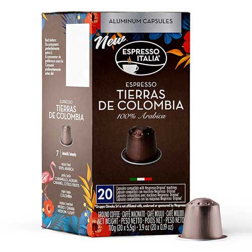CAPSULAS DE CAFE ESPRESSO ITALIA NESPRESSO TIERRAS DE COLOMBIA ALUMINIO 110 GR