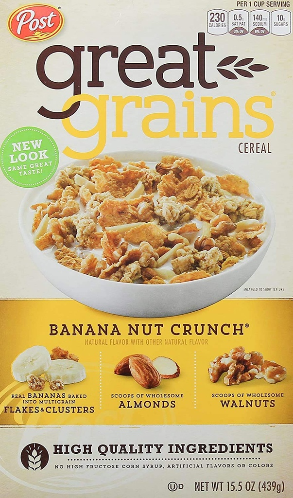 CEREAL GREAT GRAINS BANANA NUT CRUNCH 15.5 OZ