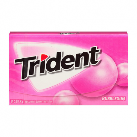 CHICLE TRIDENT BUBBLEGUM 14 STICKS