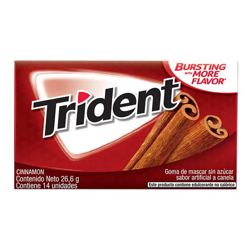 CHICLE TRIDENT CINNAMON 14 STICKS