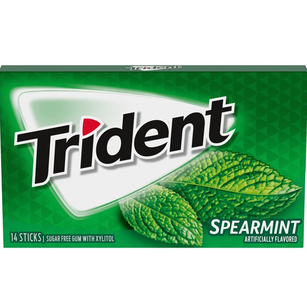 CHICLE TRIDENT SPEARMINT 14 STICKS 1.9 GR 