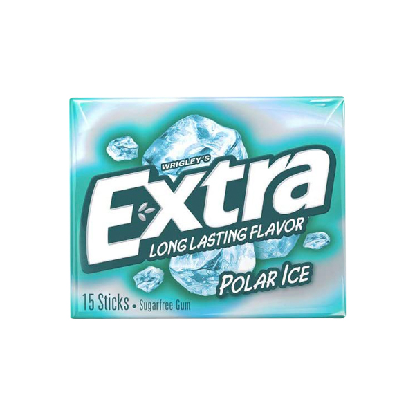CHICLETS EXTRA LONG LASTING FLAVOR POLAR ICE 15 STICKS SUGARFREE