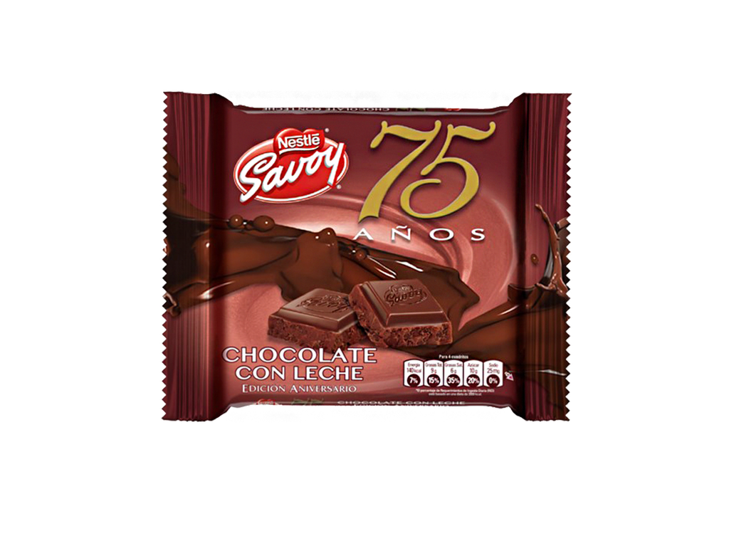 CHOCOLATE NESTLE SAVOY CON LECHE 75 AÑOS 100 GR