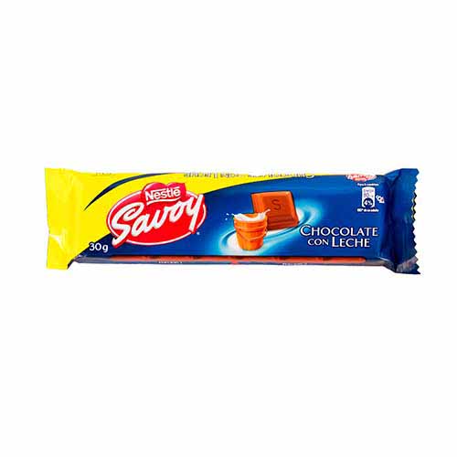 CHOCOLATE SAVOY CON LECHE 30 GR