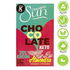 CHOCOLATE SUN KETO ALMENDRA 50 GR