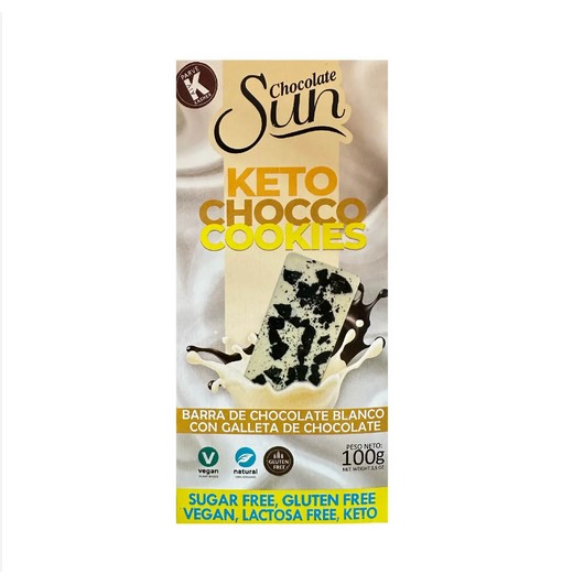 CHOCOLATE SUN KETO CHOCCO COOKIES BLANCO 100 GR
