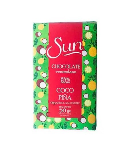CHOCOLATE SUN KETO COCO PIÑA SUN 50 GR