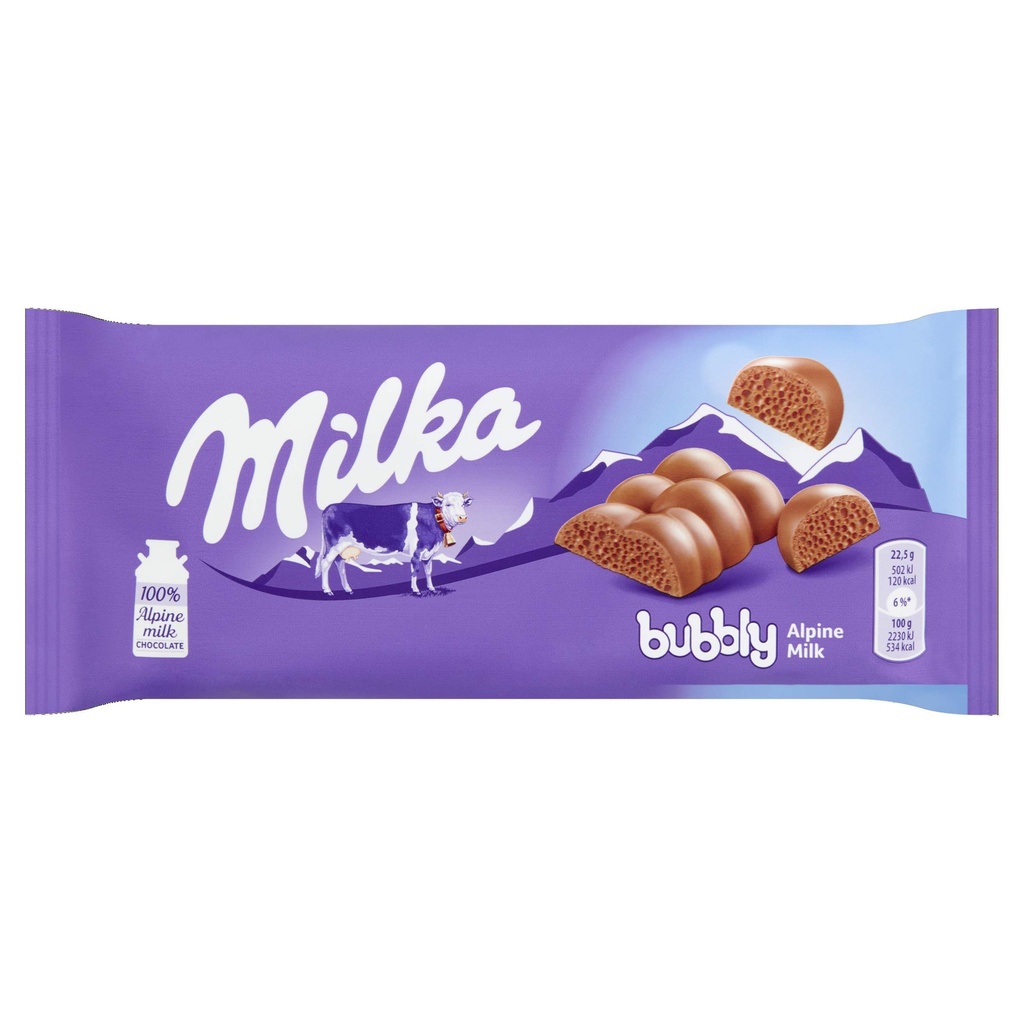 CHOCOLATE MILKA BUBBLY ALPINE MILK 90 GR