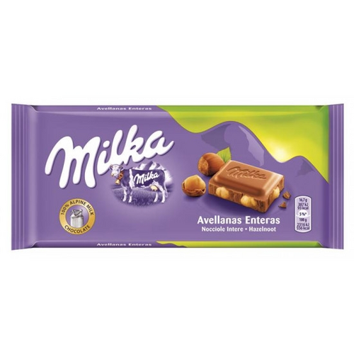 CHOCOLATE MILKA WHOLE HAZELNUT 100 GR