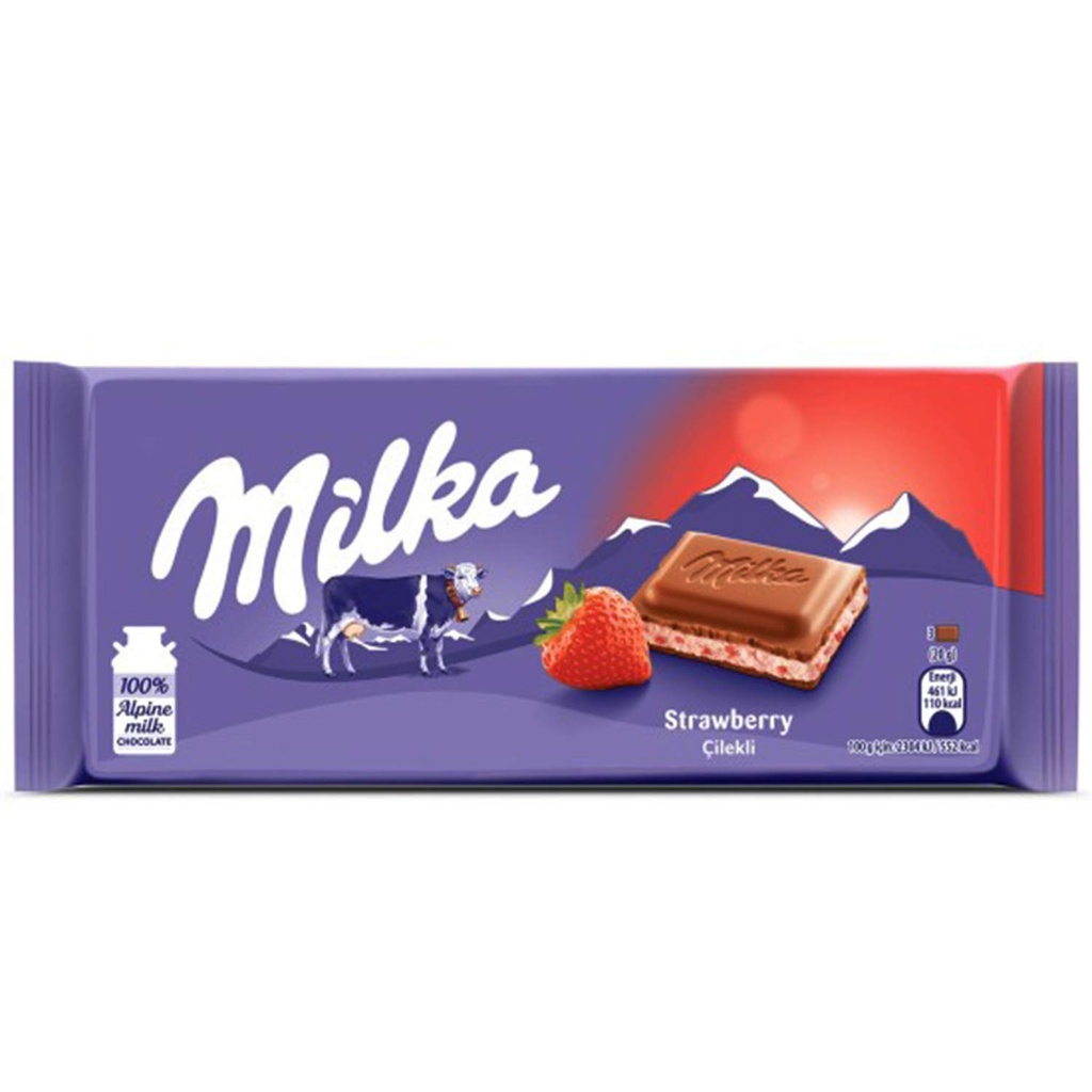 CHOCOLATE MILKA STRAWBERRY 100 GR