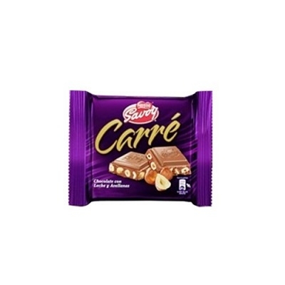 CHOCOLATE MINI LECHE Y AVELLANAS CARRE 25 GR