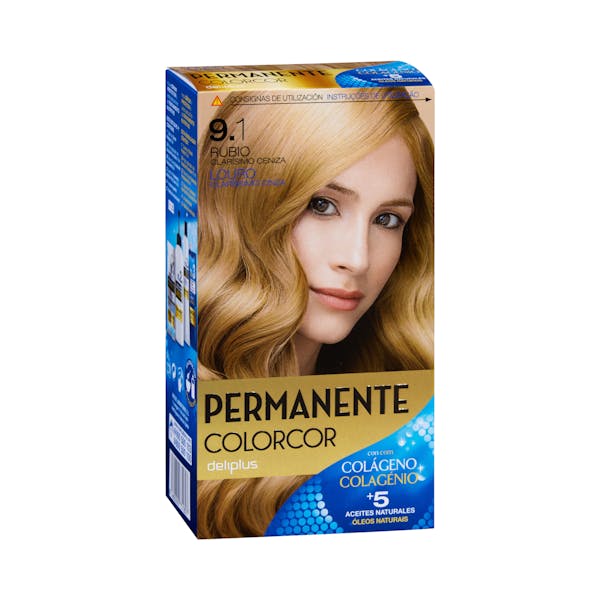 CREMA COLORANTE DELIPLUS PERMANENTE RUBIO CLARISIMO CENIZA 9.1 100 ML