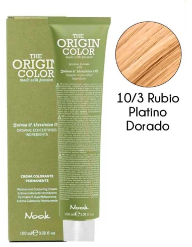 TINTE NOOK PERMANENTE RUBIO PLATINO DORADO 10.3 100 ML