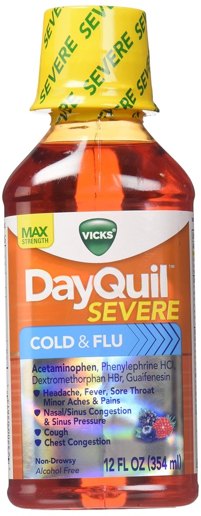 ANTIGRIPAL VICKS NYQUIL SEVERE COLD & FLU FRESA 354 ML