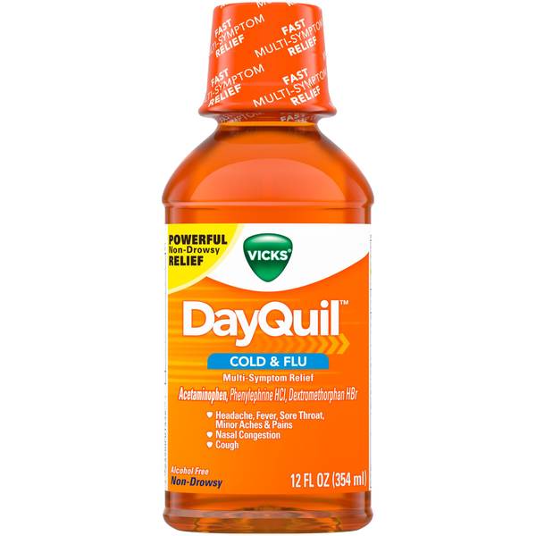 ANTIGRIPAL VICKS DAYQUILL NYQUIL 354 ML COLD & FLU ALCOHOL FREE