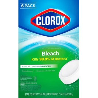 PASTILLAS CLOROX PARA INODOROS 6 UN 600 GR