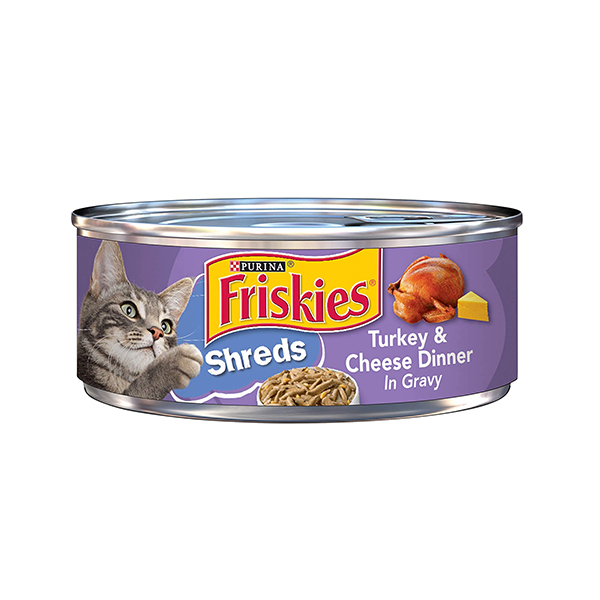 ALIMENTO PARA GATOS PURINA FRISKIES SHREDS TURKEY & CHEESE DINNER 156 GR 