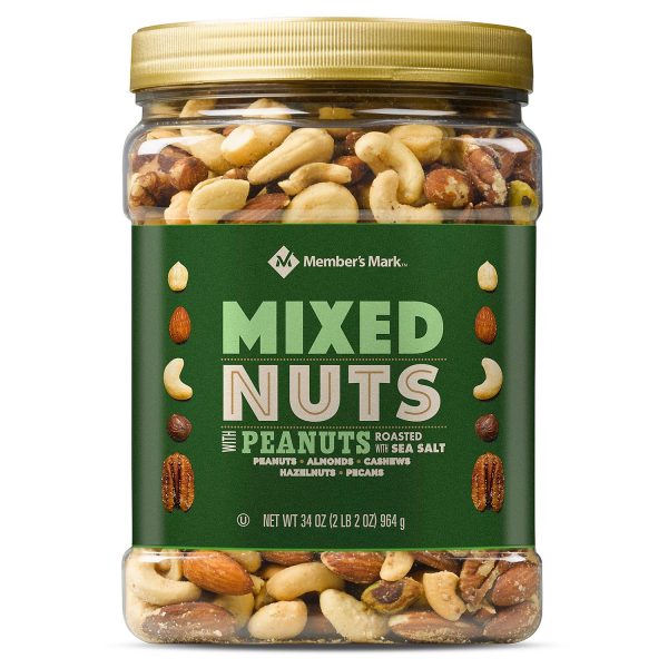 FRUTOS SECOS MEMBERS MARK MIXED NUTS WITH PEANUTS ROASTED 964 GR