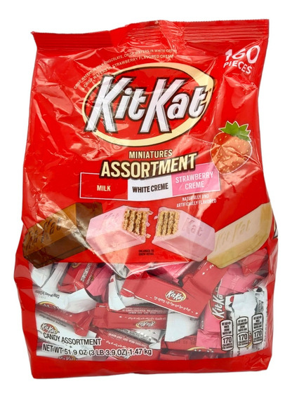 CHOCOLATE KIT KAT MINIATURES MILK WHITE CREME STRAWBERRY CREME 1.47KG