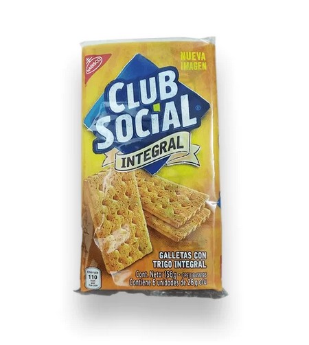 GALLETA NABISCO CLUB SOCIAL INTEGRAL 156 GR 6 UNIDADES