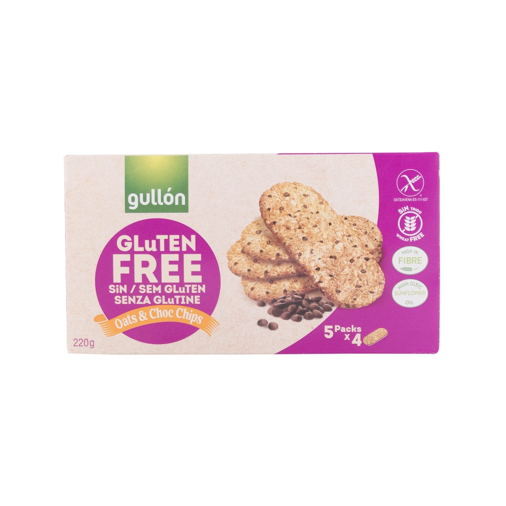 GALLETA GULLON DESAYUNO AVENA CHIPS SIN GLUTEN 220 GR
