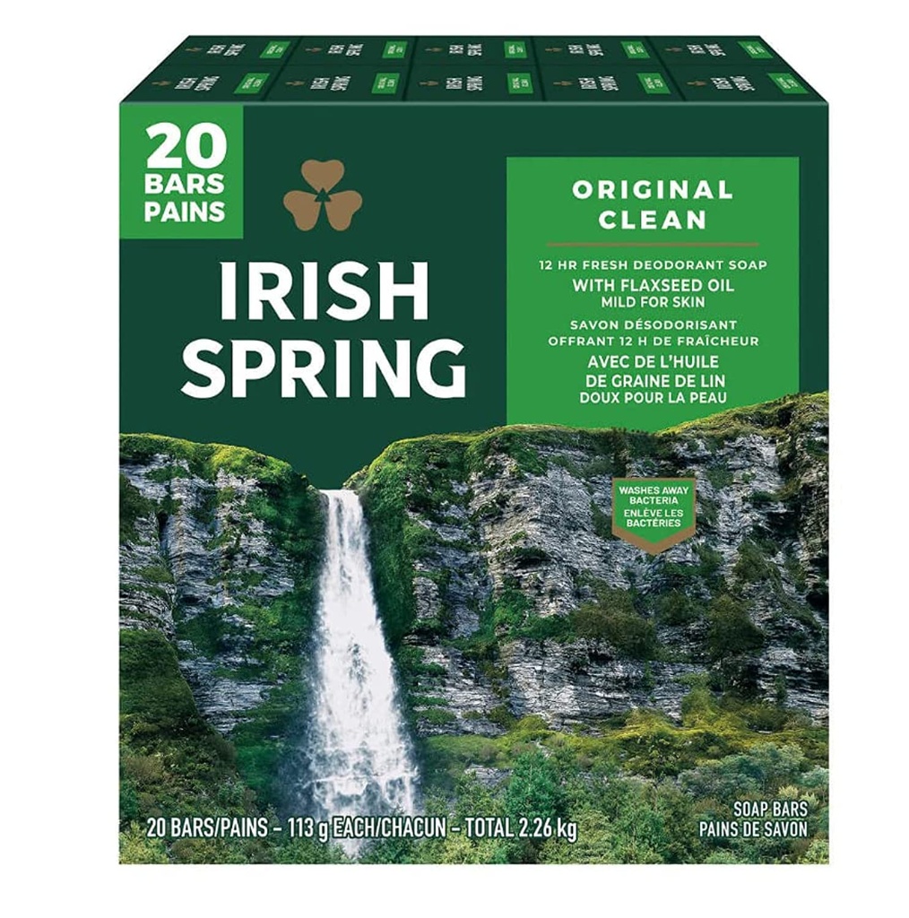 JABON EN BARRA IRISH SPRING ORIGINAL CLEAN 20 BAR 