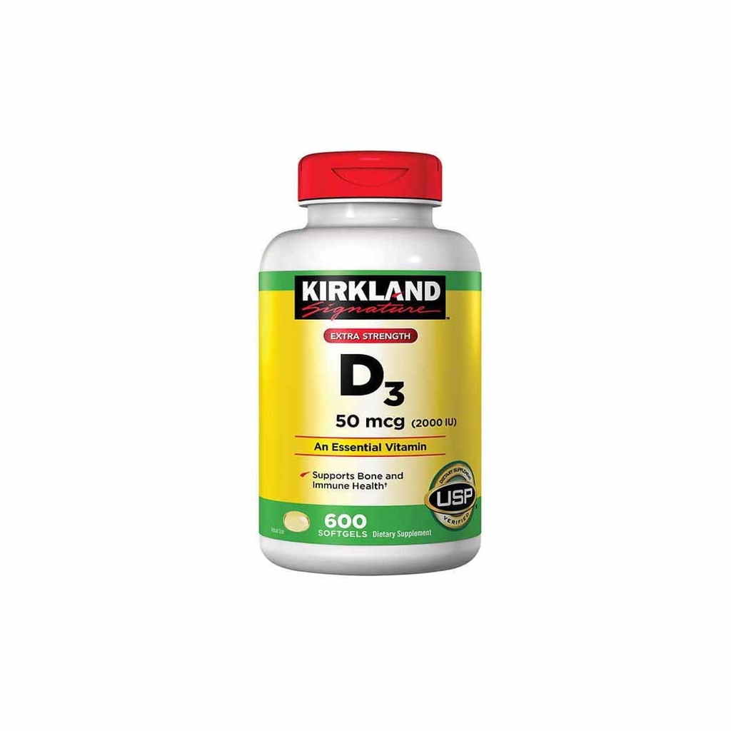 VITAMINA D3 KIRKLAND 50 MCG 600 SOFTGELS