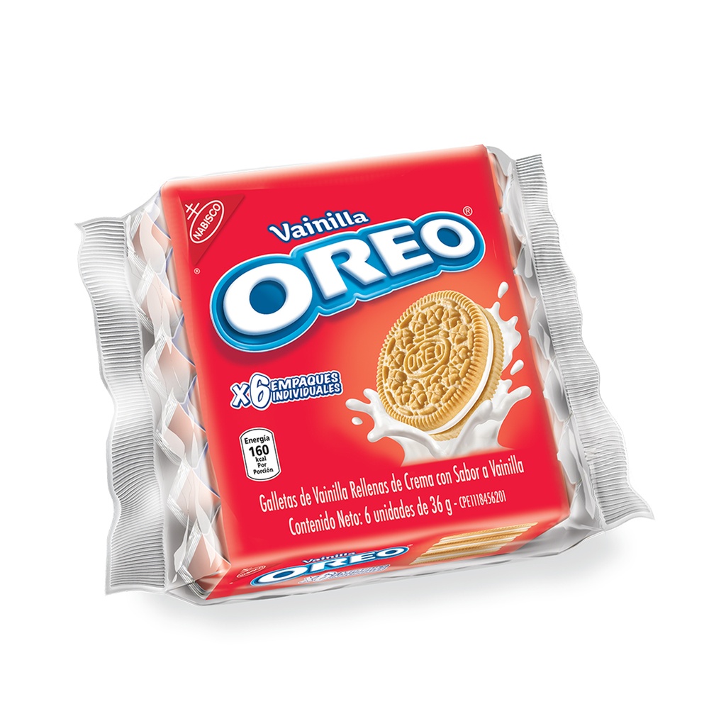GALLETA NABISCO OREO VAINILLA 216 GR 6 EMPAQUES