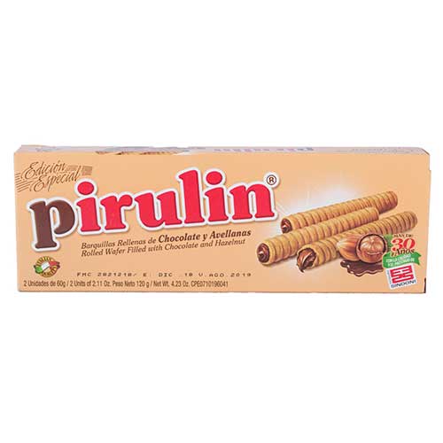 GALLETA SINDONI PIRULIN CHOCO AVELLANA LUJO 120 GR