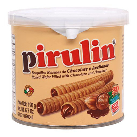 GALLETA SINDONI PIRULIN CHOCOLATE Y AVELLANAS LATA 190 GR
