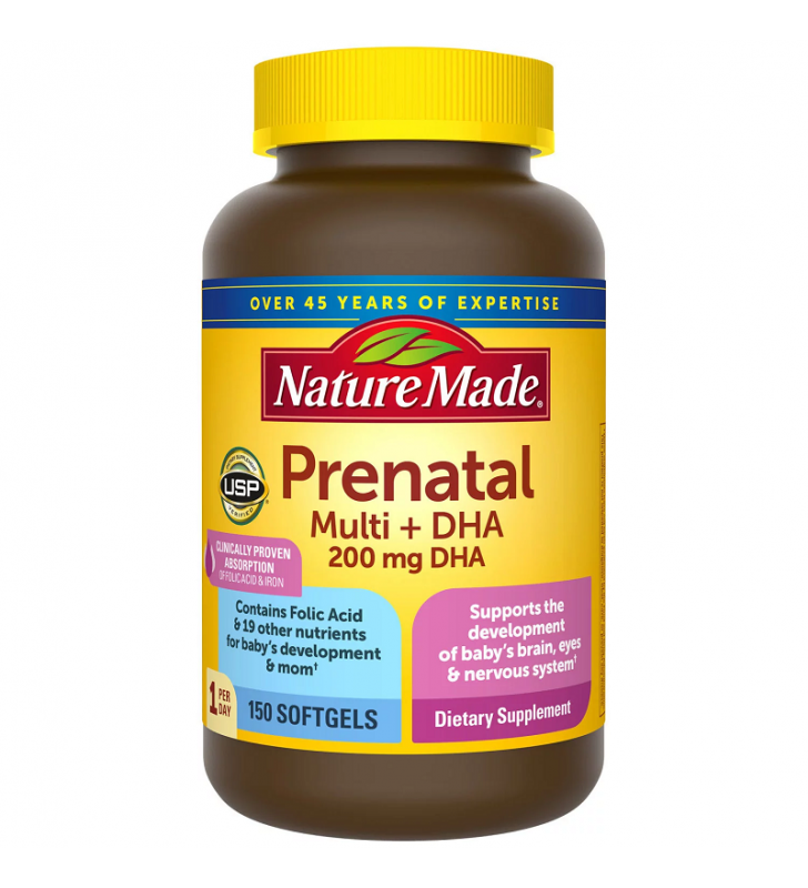 MULTIVITAMINICO NATURE MADE PRENATAL + DHA 150 SOFTGELS