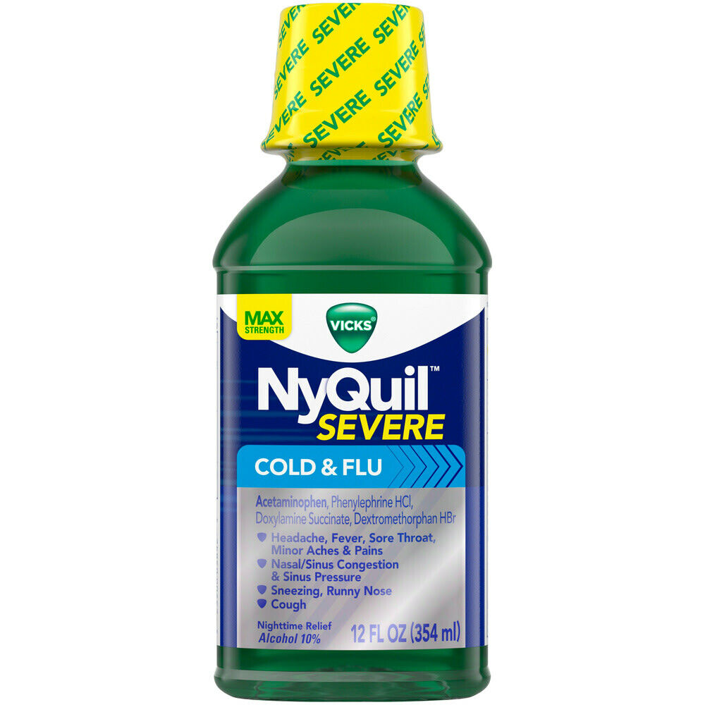 ANTIGRIPAL NYQUIL SEVERE COLD & FLU ALCOHOL 10% 354 ML