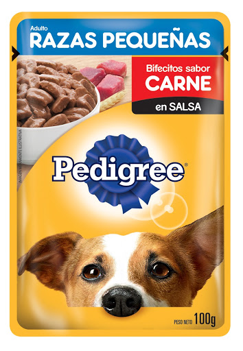 ALIMENTO PARA PERROS PEDIGREE ADULTO RAZA PEQUEÑA BIFECITOS CARNE 100 GR