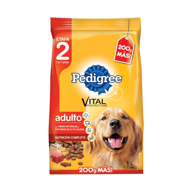 ALIMENTO PARA PERROS PEDIGREE ADULTO SABOR CARNE POLLO Y CEREALES 1.5 KG 