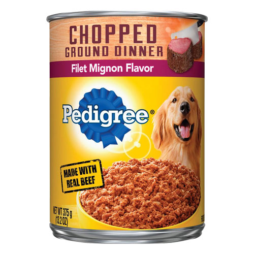 ALIMENTO PARA PERROS PEDIGREE CHOPPED GROUND DINNER FILET MIGNON FLAVOR 375 GR.