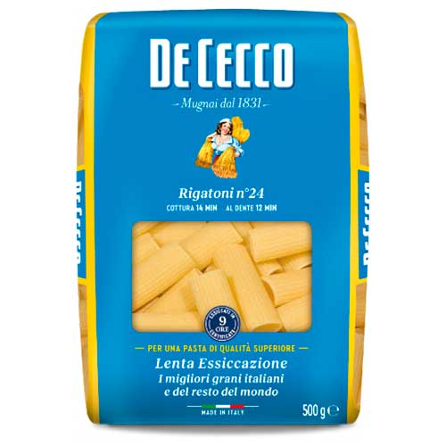 PASTA RIGATONI N° 24 DE CECCO 500 GR