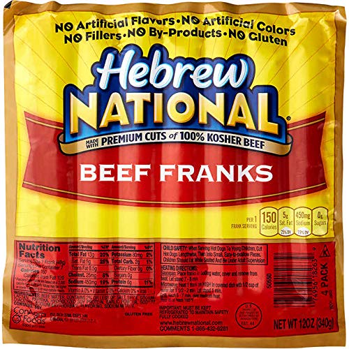 SALCHICHAS BEEF FRANKS HEBRW NATIONAL 340 GR