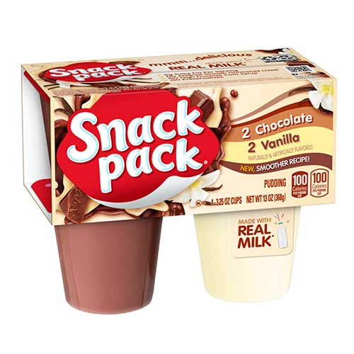 PUDDIN SNACK PACK 2 CHOCOLATE/2 VAINILLA 368 GR