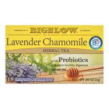 TE BIGELOW LAVANDER CHAMAMILE PROBIOTICS HERBAL TEA 27 GR