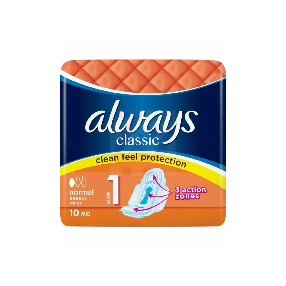TOALLAS SANITARIAS ALWAYS CLASSIC NORMAL TALLA 1