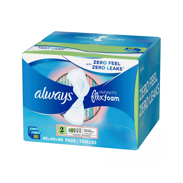 TOALLAS SANITARIAS ALWAYS INFINITY FLEX FOAM 80 UND TALLA 2