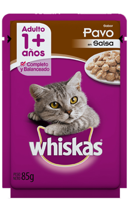 ALIMENTO PARA GATOS WHISKAS PAVO EN SALSA 85 GR