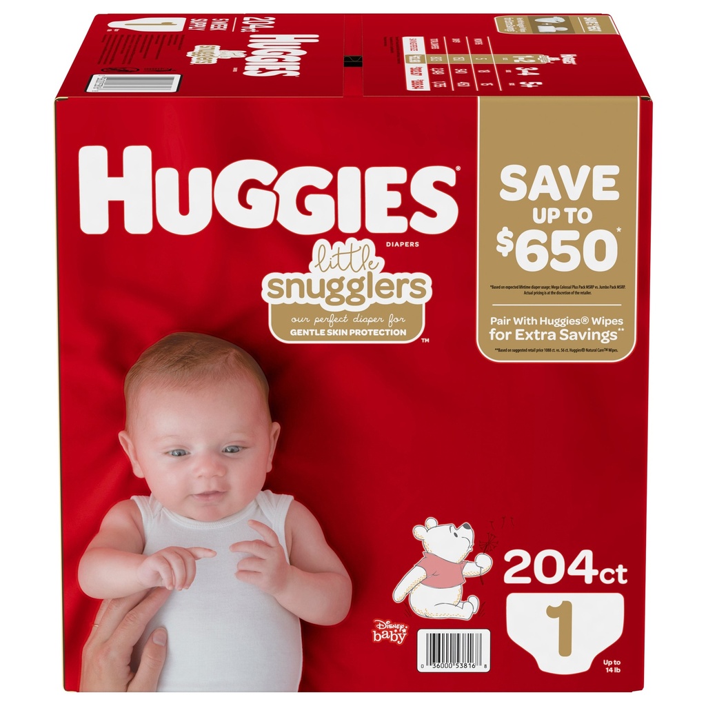 PAÑALES HUGGIES LITTLE SNUGGLERS #1 192 ct